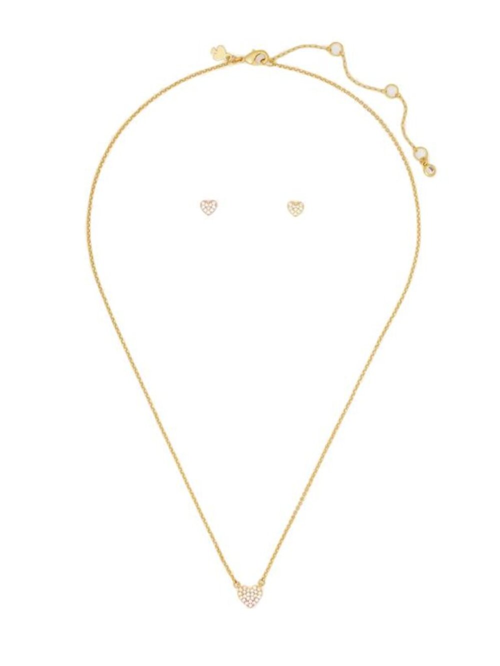 Kate Spade New York Yours Truly Pave Studs & Mini Pendant Gift Box Set Gold